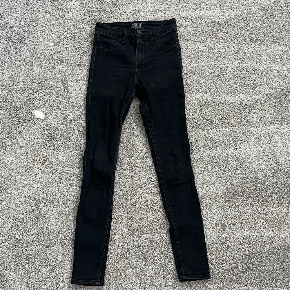 Abercrombie and Fitch Simone High Rise Jean legging Skinny Jeans, black 24 00R